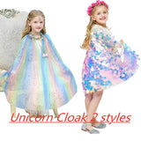 3pcs 3-10 y Teens girl dream unicorn Dress Children Kids birthday Party Dress Girl Formal prom Girls Princess Dress + headdress
