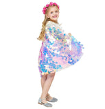 3pcs 3-10 y Teens girl dream unicorn Dress Children Kids birthday Party Dress Girl Formal prom Girls Princess Dress + headdress