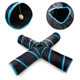 4 Holes House Foldable Pet Tunnel Cat Play Tent Nest Toys Kitten Cat Funny Toy Bulk Cat Toy Rabbit Play Tunnel With Ball For Cat