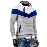 Men's Plus Size Sports Active Long Sleeve Slim Hoodie - Color Block Turtleneck Gray XL / Spring / Fall / Winter
