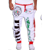 Sports Outdoor Men‘s Casual / Active / Basic Casual Sports Weekend Loose Loose / Active / Relaxed Pants - Print / Stripes / Letter Low Waist Cotton Black Gray Blue L XL XXL