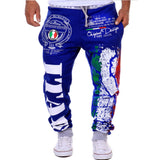 Sports Outdoor Men‘s Casual / Active / Basic Casual Sports Weekend Loose Loose / Active / Relaxed Pants - Print / Stripes / Letter Low Waist Cotton Black Gray Blue L XL XXL