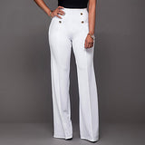 Women's Daily Going out Bootcut / Wide Leg / Chinos Pants - Solid Colored Formal Style Black Fuchsia Wine L XL XXL