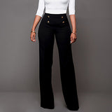 Women's Daily Going out Bootcut / Wide Leg / Chinos Pants - Solid Colored Formal Style Black Fuchsia Wine L XL XXL
