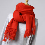 2019 New Winter Scarf Women Solid Winter Cashmere Scarves Soft Warm Lady Pashmina Warm Necker Wool Shawl Wrap Bandana Head Scarf