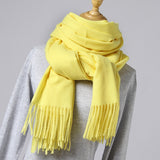 2019 New Winter Scarf Women Solid Winter Cashmere Scarves Soft Warm Lady Pashmina Warm Necker Wool Shawl Wrap Bandana Head Scarf