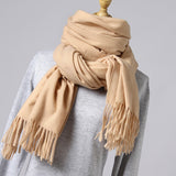 2019 New Winter Scarf Women Solid Winter Cashmere Scarves Soft Warm Lady Pashmina Warm Necker Wool Shawl Wrap Bandana Head Scarf