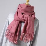 2019 New Winter Scarf Women Solid Winter Cashmere Scarves Soft Warm Lady Pashmina Warm Necker Wool Shawl Wrap Bandana Head Scarf