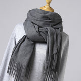 2019 New Winter Scarf Women Solid Winter Cashmere Scarves Soft Warm Lady Pashmina Warm Necker Wool Shawl Wrap Bandana Head Scarf