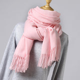 2019 New Winter Scarf Women Solid Winter Cashmere Scarves Soft Warm Lady Pashmina Warm Necker Wool Shawl Wrap Bandana Head Scarf