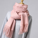 2019 New Winter Scarf Women Solid Winter Cashmere Scarves Soft Warm Lady Pashmina Warm Necker Wool Shawl Wrap Bandana Head Scarf