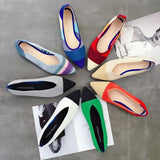 Women Ballet Flats Shoes Slip On Pointed Toe Ladies Casual Shoes Knitting Comfortable Soft Loafers Shoes For pregnant Woman