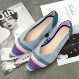Women Ballet Flats Shoes Slip On Pointed Toe Ladies Casual Shoes Knitting Comfortable Soft Loafers Shoes For pregnant Woman