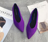 Women Ballet Flats Shoes Slip On Pointed Toe Ladies Casual Shoes Knitting Comfortable Soft Loafers Shoes For pregnant Woman