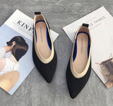 Women Ballet Flats Shoes Slip On Pointed Toe Ladies Casual Shoes Knitting Comfortable Soft Loafers Shoes For pregnant Woman