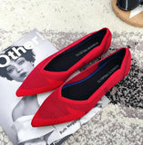 Women Ballet Flats Shoes Slip On Pointed Toe Ladies Casual Shoes Knitting Comfortable Soft Loafers Shoes For pregnant Woman