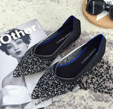 Women Ballet Flats Shoes Slip On Pointed Toe Ladies Casual Shoes Knitting Comfortable Soft Loafers Shoes For pregnant Woman