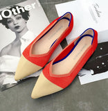 Women Ballet Flats Shoes Slip On Pointed Toe Ladies Casual Shoes Knitting Comfortable Soft Loafers Shoes For pregnant Woman