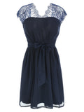 Lace Panel Back Cutout Mini Club Dress