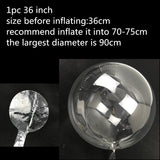 20inch 36 Inch Luminous Led Balloon Transparent Round Bubble Decoration Birthday Party Wedding Decor LED Balloons Christmas Gift
