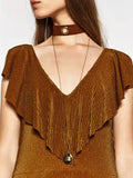 Women's Choker Necklace Single Strand Basic Simple Style Fashion Euramerican Fabric Black Gray Brown Necklace Jewelry For Party Special Occasion Business Daily Casual Office & Career