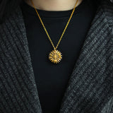 dasda  You Are My Sunshine Sunflower Necklaces For Women Gold Silver Long Chain Can Open Sun Flower Pendant Necklace Fashion Jewelry
