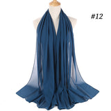 dasda  women plain bubble chiffon scarf hijab wrap printe solid color shawls headband muslim hijabs scarves/scarf 47 colors