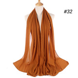 dasda  women plain bubble chiffon scarf hijab wrap printe solid color shawls headband muslim hijabs scarves/scarf 47 colors