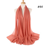 dasda  women plain bubble chiffon scarf hijab wrap printe solid color shawls headband muslim hijabs scarves/scarf 47 colors