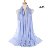 dasda  women plain bubble chiffon scarf hijab wrap printe solid color shawls headband muslim hijabs scarves/scarf 47 colors