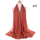 dasda  women plain bubble chiffon scarf hijab wrap printe solid color shawls headband muslim hijabs scarves/scarf 47 colors