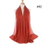 dasda  women plain bubble chiffon scarf hijab wrap printe solid color shawls headband muslim hijabs scarves/scarf 47 colors