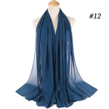 dasda  women plain bubble chiffon scarf hijab wrap printe solid color shawls headband muslim hijabs scarves/scarf 47 colors