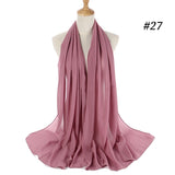 dasda  women plain bubble chiffon scarf hijab wrap printe solid color shawls headband muslim hijabs scarves/scarf 47 colors