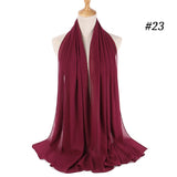 dasda  women plain bubble chiffon scarf hijab wrap printe solid color shawls headband muslim hijabs scarves/scarf 47 colors