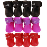 dasda  4Pcs/set Pet dog Rain ShoesDog Booties Rubber Portable Anti Slip Waterproof Dog Cat Rain Shoes Autumn and winter S/M/L
