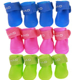 4Pcs/set Pet dog Rain ShoesDog Booties Rubber Portable Anti Slip Waterproof Dog Cat Rain Shoes Autumn and winter S/M/L