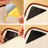 dasda  4pcs/Set Reusable Washable Rug Carpet Mat Grippers Non Slip Silicone Grip For Home Bath Living RoomCarpet Pad Non Slip Tri