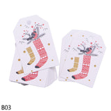 50PCS Multi Style Christmas Kraft Paper Tags DIY Crafts Christmas Tree Elk Hanging Tag New Year Xmas Party Gifts Wrapping Labels