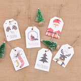 50PCS Multi Style Christmas Kraft Paper Tags DIY Crafts Christmas Tree Elk Hanging Tag New Year Xmas Party Gifts Wrapping Labels