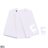 50PCS Multi Style Christmas Kraft Paper Tags DIY Crafts Christmas Tree Elk Hanging Tag New Year Xmas Party Gifts Wrapping Labels