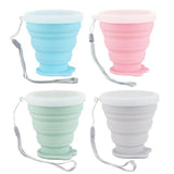 50pcs Portable Silicone Retractable Folding Cup with Lid Outdoor Telescopic Collapsible Drinking Cup Cat Claw Travel Cup