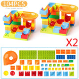 52-151pcs Marble Race Run DIY Maze Balls Building Blocks Compatible Legoingly Duploed Funnel Slide Big Bricks Educational Toys