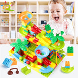 52-151pcs Marble Race Run DIY Maze Balls Building Blocks Compatible Legoingly Duploed Funnel Slide Big Bricks Educational Toys