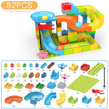52-151pcs Marble Race Run DIY Maze Balls Building Blocks Compatible Legoingly Duploed Funnel Slide Big Bricks Educational Toys