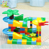 52-151pcs Marble Race Run DIY Maze Balls Building Blocks Compatible Legoingly Duploed Funnel Slide Big Bricks Educational Toys
