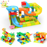 52-151pcs Marble Race Run DIY Maze Balls Building Blocks Compatible Legoingly Duploed Funnel Slide Big Bricks Educational Toys