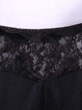 Long Sleeves Lace Splicing Boat Neck Sexy Style Women's Dress