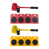 5pcs/set Furniture Moving Transport Set 4 Mover Roller+1 Wheel Bar Furniture Transport Lifter Household Hand Tool Set