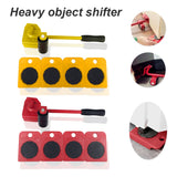 5pcs/set Furniture Moving Transport Set 4 Mover Roller+1 Wheel Bar Furniture Transport Lifter Household Hand Tool Set